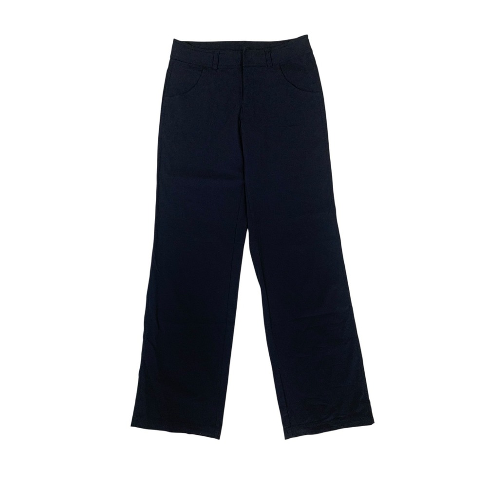 Lucy Womens S Tall Black Stretch Wide Leg Pants Drawstring Waist